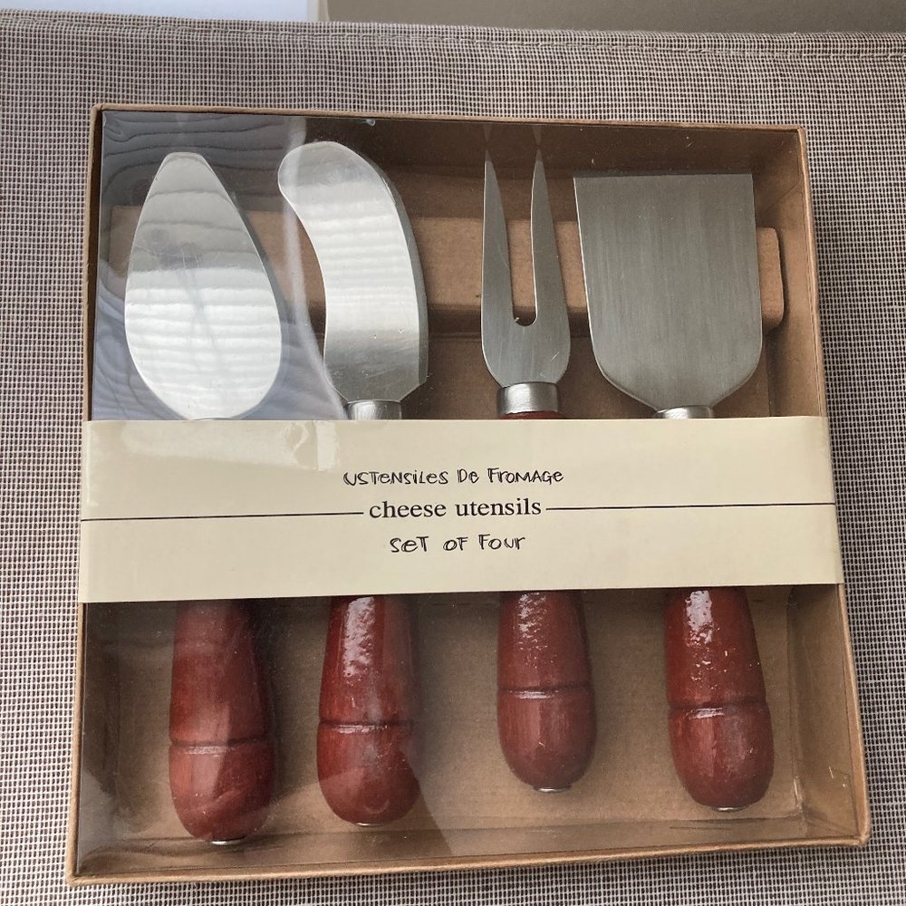 4-Piece Wood Cheese Utensil Set 